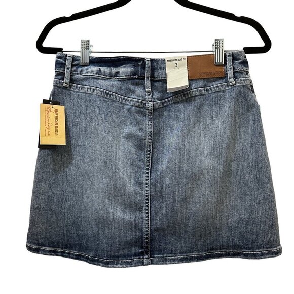 2/$30 American Rag Cie Cargo Denim Mini Skirt Size 3 Y2K Cowgirl Stretch NWT - Picture 3 of 9